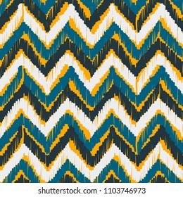 Abstract Ikat and boho style handcraft fabric pattern. Traditional Ethnic design for clothing and textile background, carpet or wallpaper