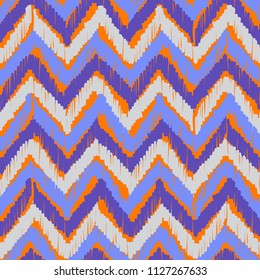 Abstract Ikat and boho style handcraft fabric pattern. Traditional Ethnic design for clothing and textile background, carpet or wallpaper