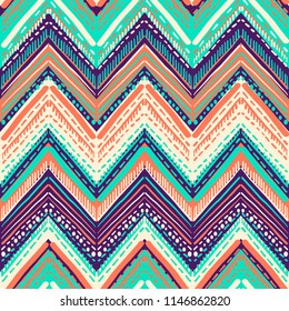 Abstract Ikat and boho style handcraft fabric pattern. Traditional Ethnic design for clothing and textile background, carpet or wallpaper
