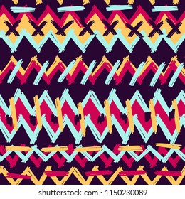 Abstract Ikat and boho style handcraft fabric pattern for girls, boys, clothes. Traditional Ethnic design for clothing and textile background, carpet or wallpaper. Fashion style. Colorful bright