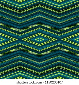 Abstract Ikat and boho style handcraft fabric pattern. Traditional Ethnic design for clothing and textile background, carpet or wallpaper