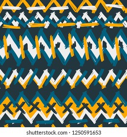 Abstract Ikat and boho style handcraft fabric pattern. Traditional Ethnic design for clothing and textile background, carpet or wallpaper