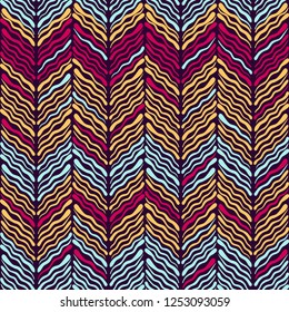 Abstract Ikat and boho style handcraft fabric pattern. Traditional Ethnic design for clothing and textile background, carpet or wallpaper