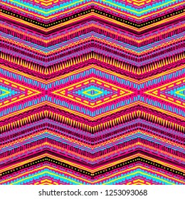 Abstract Ikat and boho style handcraft fabric pattern. Traditional Ethnic design for clothing and textile background, carpet or wallpaper