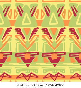 Abstract Ikat and boho style handcraft fabric pattern. Traditional Ethnic design for clothing and textile background, carpet or wallpaper.