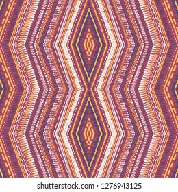 Abstract Ikat and boho style handcraft fabric pattern. Traditional Ethnic design for clothing and textile background, carpet or wallpaper