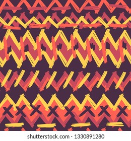 Abstract Ikat and boho style handcraft fabric pattern. Traditional Ethnic design for clothing and textile background, carpet or wallpaper