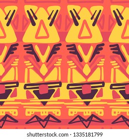 Abstract Ikat and boho style handcraft fabric pattern. Traditional Ethnic design for clothing and textile background, carpet or wallpaper