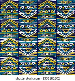 Abstract Ikat and boho style handcraft fabric pattern. Traditional Ethnic design for clothing and textile background, carpet or wallpaper