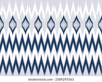 Abstract Ikat ethnic geometric pattern design with stripes and chevron. Ikat aztec ornament print. Design for background, curtain, clothing, fabric, Batik, wrapping.