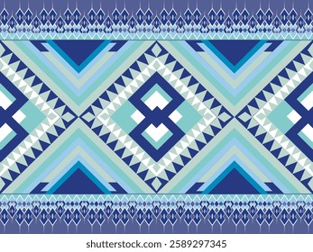 Abstract Ikat ethnic geometric pattern design with stripes and chevron. Ikat aztec ornament print. Design for background, curtain, clothing, fabric, Batik, wrapping.