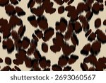 Abstract Ikat Leopard Seamless Pattern in Brown and Beige. Inspired by animal print and ethnic textile art, Perfect for fashion fabrics, home décor, packaging, wallpaper, and surface design projects