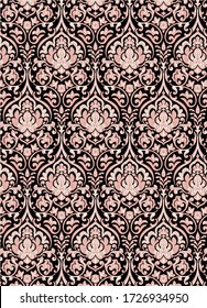 Abstract Ikat Ogee and Damascus ornament background for textile design, wallpaper, surface textures.
