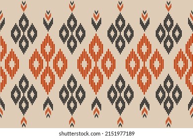 Abstract ikat pattern art. Geometric ethnic oriental seamless pattern traditional. Design for background, wallpaper, vector illustration, fabric, clothing, carpet, textile, batik, embroidery.
