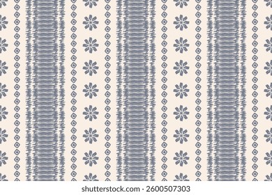 Abstract Ikat pattern embroidery border.seamless stripe pattern.Floral Pattern Trim Lace Ribbon.Design for wallpaper, wrapping paper, background, and fabric. Vector seamless pattern with decorative
