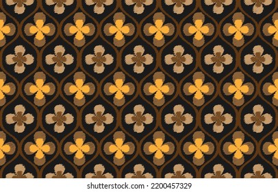 Abstract ikat pattern, floral ikat ethnic oriental pattern traditional, design for wallpaper,fabric,curtain,carpet,clothing,Batik,wrapping, ikat vector illustration, Embroidery style