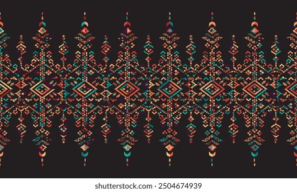 Abstractas patrón Ikat con diseño sin costuras, perfecto para fondos de temática étnica, cortinas, alfombras, Fondos de pantalla, ropa y decoraciones. Ideal para envolver papel, batik y otros usos creativos.