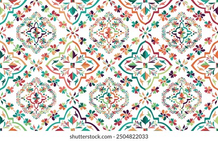 Abstract Ikat pattern with seamless design, perfect for ethnic-themed backgrounds, curtains, carpets, wallpapers, clothing, and decorations. Ideal for wrapping paper, batik, and other creative uses.