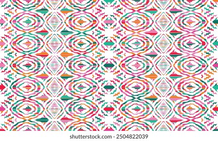 Abstractas patrón Ikat con diseño sin costuras, perfecto para fondos de temática étnica, cortinas, alfombras, Fondos de pantalla, ropa y decoraciones. Ideal para envolver papel, batik y otros usos creativos.