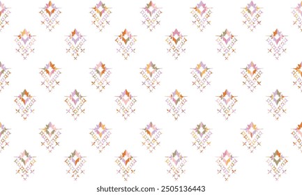 Abstraktes Ikat-Muster mit nahtlosem Design, perfekt für ethnische Hintergründe, Vorhänge, Teppiche, Tapeten, Kleidung und Dekorationen. Ideal zum Verpacken von Papier, Batik und anderen kreativen Anwendungen.