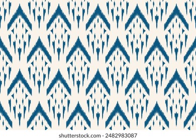 Abstractas patrón de ikat para arte étnico sin fisuras en estilo tribal y folclórico. Imprimir Adorno geométrico azteca. Diseño para tela, alfombra, Fondo de pantalla, ropa.