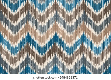 Abstractas patrón de ikat para arte étnico sin fisuras en estilo tribal y folclórico. Imprimir Adorno geométrico azteca. Diseño para tela, alfombra, Fondo de pantalla, ropa.