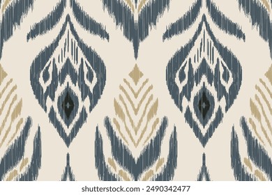 Abstractas patrón de ikat para arte étnico sin fisuras en estilo tribal y folclórico. Imprimir Adorno geométrico azteca. Diseño para tela, alfombra, Fondo de pantalla, ropa.