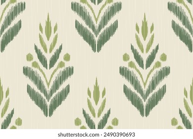 Abstract ikat pattern for seamless ethnic art in tribal and folk style. Print Aztec geometric ornament. Design for fabric, carpet, wallpaper, clothing.