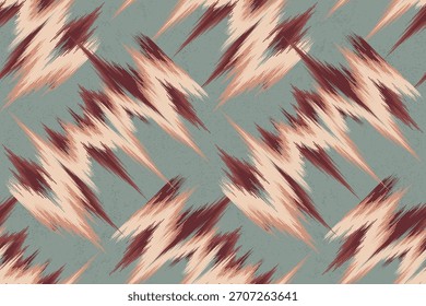 Patrón ikat Abstractas para el arte étnico sin fisuras en estilo tribal y popular. Imprimir Adorno geométrico azteca. Patrón geométrico de color sin costuras oriental. Diseño para tela, alfombra, Fondo de pantalla, ropa.