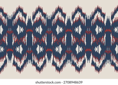 Patrón ikat Abstractas para el arte étnico sin fisuras en estilo tribal y popular. Imprimir Adorno geométrico azteca. Patrón geométrico de color oriental sin costuras. Diseño para tela, alfombra, Fondo de pantalla y ropa.