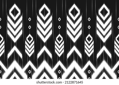 Abstraktes, nahtloses Muster. Geometrisches ethnisches Profil in Stämmen. Design für Hintergrund, Illustration, Umhüllung, Kleidung, Batik, Stoff, Stickerei.