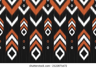 Abstract ikat seamless pattern. Geometric ethnic in tribal. Design for background, illustration, wrapping, clothing, batik, fabric, embroidery.