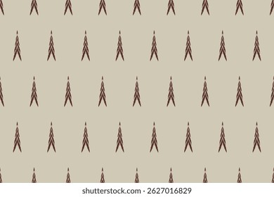 Abstract ikat seamless pattern. Geometric textile design with a hand-drawn, slightly distorted repeat motif in neutral tones. Vector available.