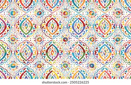 Abstractas patrón Ikat sin fisuras, perfecto para fondos de temática étnica, cortinas, alfombras, Fondos de pantalla, ropa y decoraciones. Ideal para envolver papel, batik, tarjetas de felicitación, impresión, usos creativos.