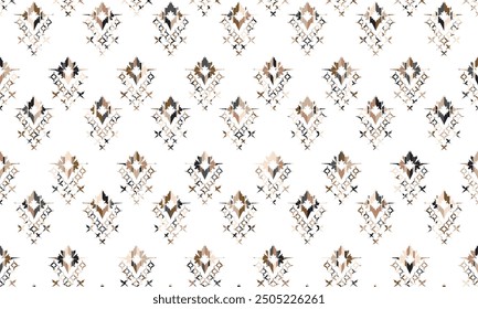 Abstract Ikat seamless pattern, perfect for ethnic-themed backgrounds, curtains, carpets, wallpapers, clothing, and decorations. Ideal for wrapping paper, batik,greeting cards, printing,creative uses.