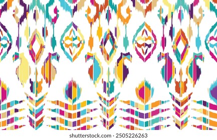 Abstractas patrón Ikat sin fisuras, perfecto para fondos de temática étnica, cortinas, alfombras, Fondos de pantalla, ropa y decoraciones. Ideal para envolver papel, batik, tarjetas de felicitación, impresión, usos creativos.