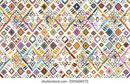 Abstractas patrón Ikat sin fisuras, perfecto para fondos de temática étnica, cortinas, alfombras, Fondos de pantalla, ropa y decoraciones. Ideal para envolver papel, batik, tarjetas de felicitación, impresión, usos creativos.