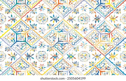 Abstract Ikat seamless pattern, perfect for ethnic-themed backgrounds, curtains, carpets, wallpapers, clothing, and decorations. Ideal for wrapping paper, batik,greeting cards, printing,creative uses.