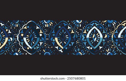 Abstract Ikat seamless pattern, perfect for ethnic-themed backgrounds, curtains, carpets, wallpapers,clothing."This content was created using vector drawing tools and software, not generated by AI"