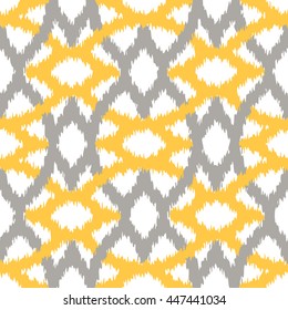 Abstract ikat trellis pattern seamless background tile