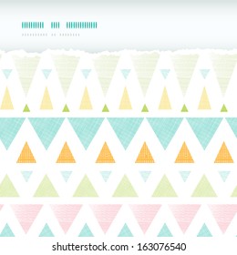 Abstract ikat triangles stripes horizontal torn seamless pattern background