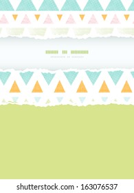 Abstract ikat triangles stripes vertical torn frame seamless pattern background