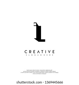 abstract IL logo letter in shadow design concept