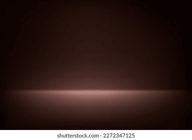 Abstract illuminated empty brown room. Design template. 3d vector background