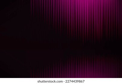 Resumen iluminado escenario vacío violeta oscuro con drenaje. Plantilla de diseño. 3.ᵉʳ fondo vectorial