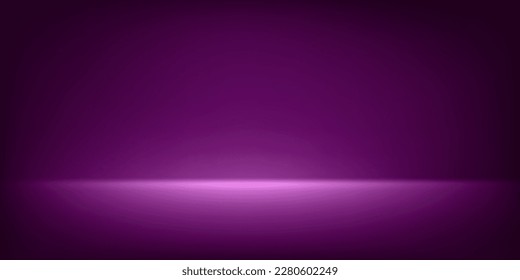 Abstract illuminated empty dark violet room. Design template. 3d vector background