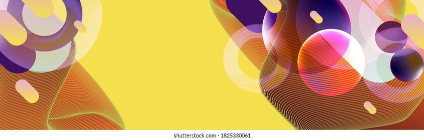 Abstract Illuminating background on optimistic yellow color mint futuristic elements banner geometric gradient. Stock vector eps10