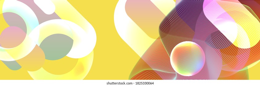 Abstrakter leuchtender Hintergrund auf optimistisch gelber Farbminze futuristische Elemente Banner geometrischen Farbverlauf. Stock-Vektorpfe10