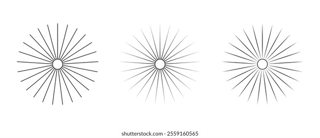 Abstract illusion geometric radial circle lines. Spokes with radiating stripes. Editable stroke.