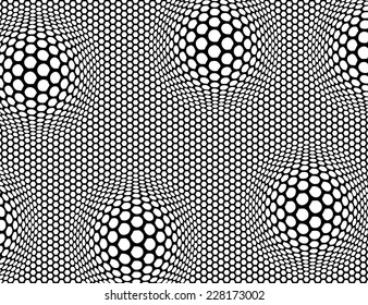 Abstract illusion spotted and dotted background. Vector illustration.